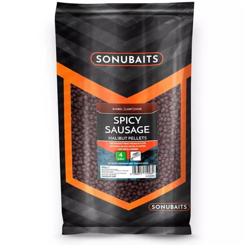 Sonubaits Halibut Pellets Spicy Sausage 900g