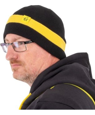 Black Cat Beanie Hat Black/Yellow