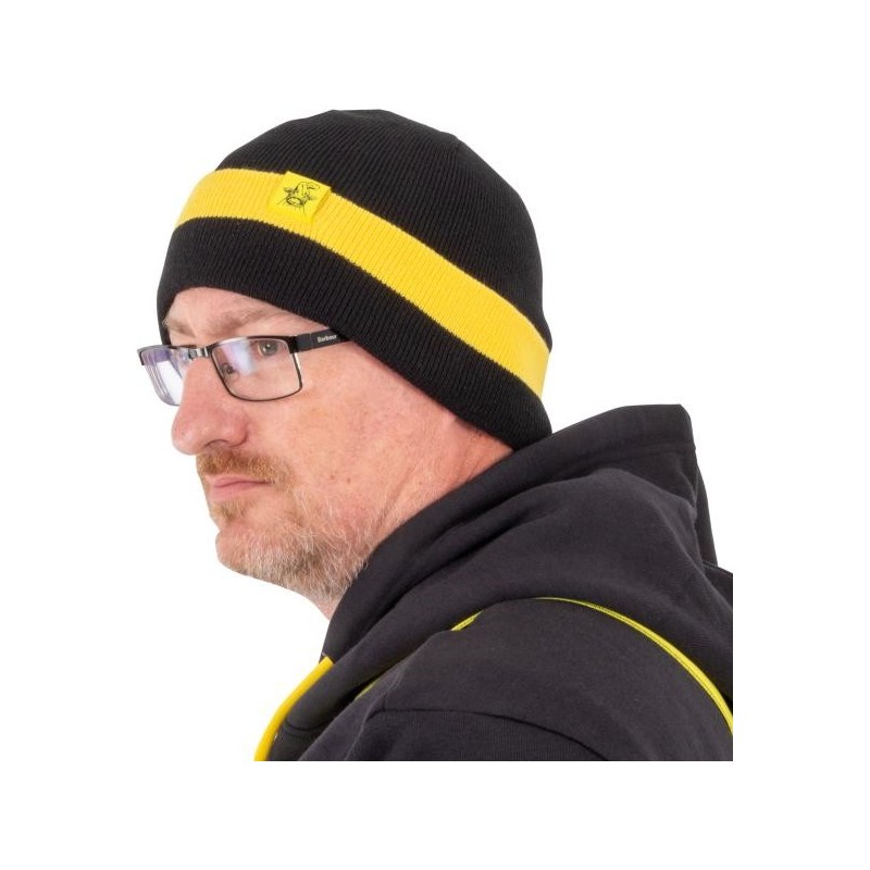 Black Cat Beanie Hat Black/Yellow