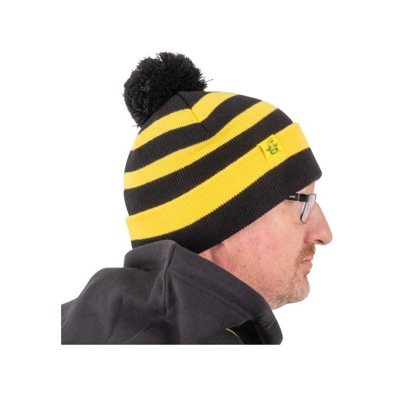 Black Cat Bobble Hat Black/Yellow