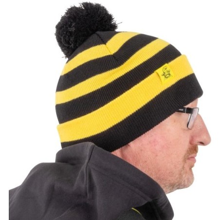 Black Cat Bobble Hat Black/Yellow