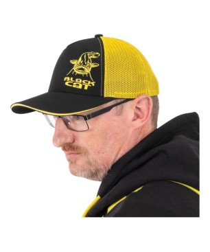 Black Cat Black and Yellow Trucker Cap