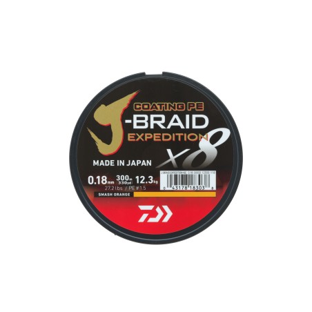 Daiwa J-Braid Expedition X8 300m Smash Orange